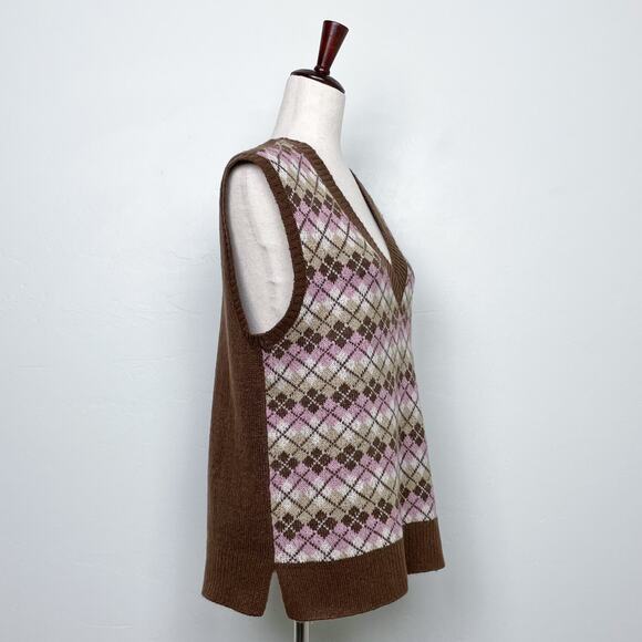Wild Fable Knit Argyle V-Neck Sweater Vest NWT - Picture 5 of 8